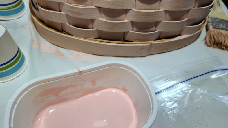 paint all crevices of  wicker basket