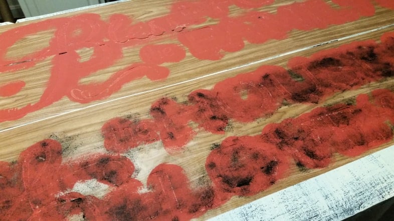 sponge wax over stencil