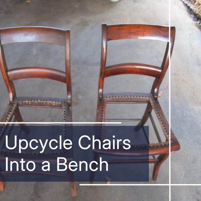 upcycle two chairs into a bench