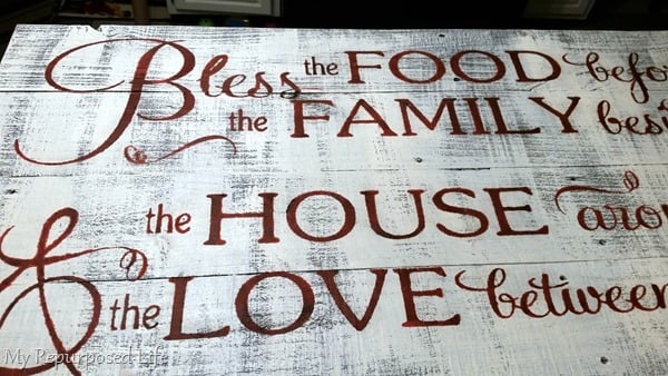 very large rustic fence stenciled sign