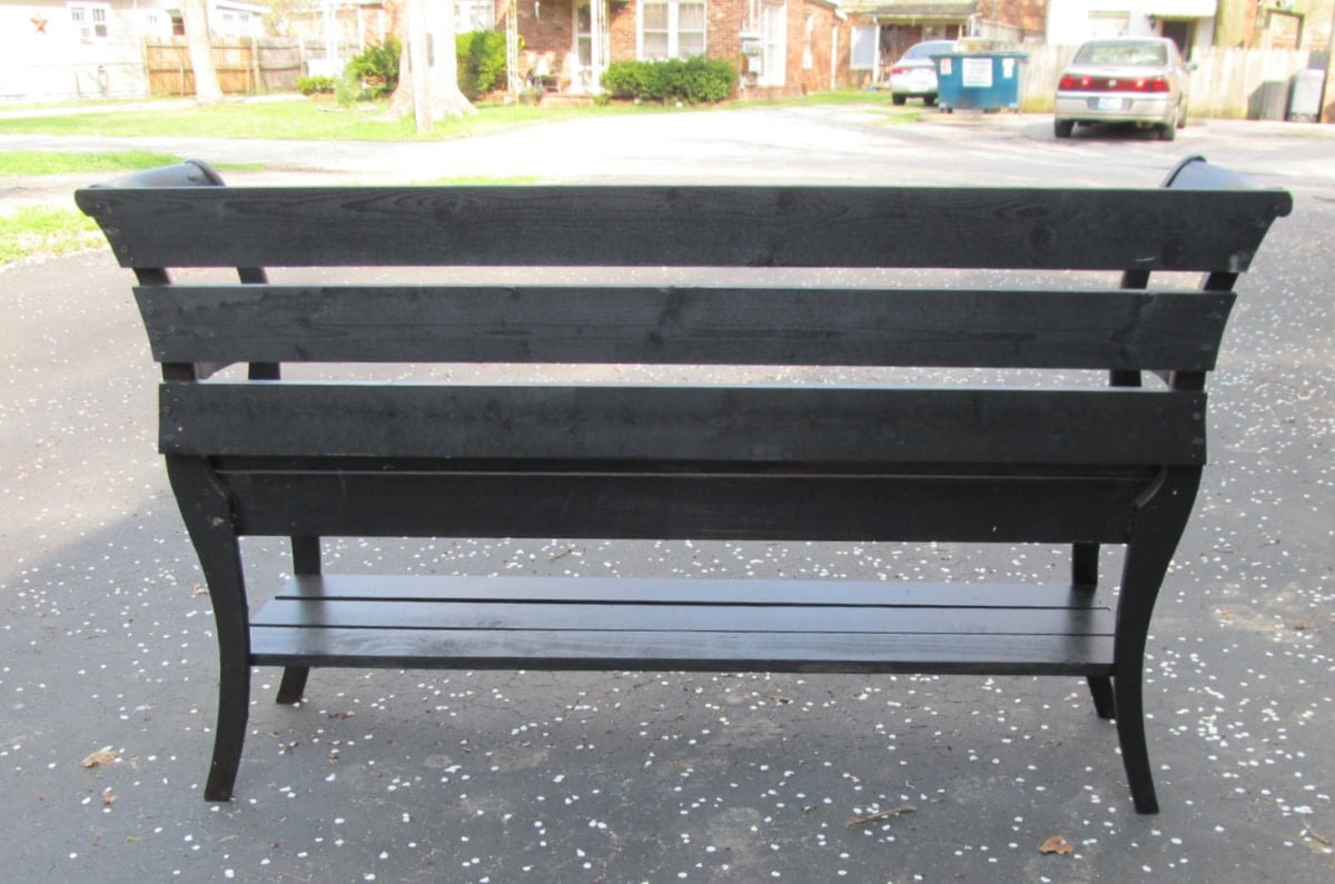 view from the back-double chair bench