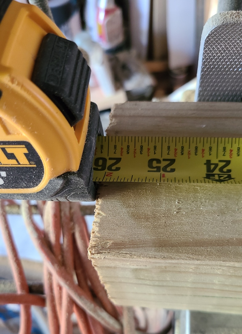 4x4 post measures 26 inches long