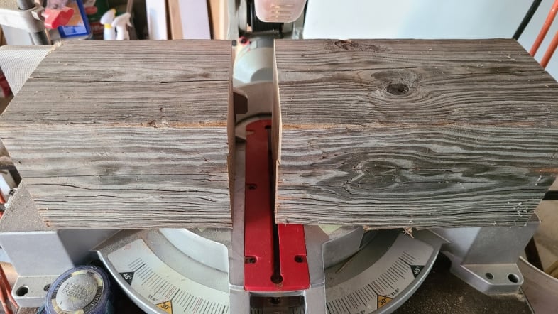 chunky wood on miter saw