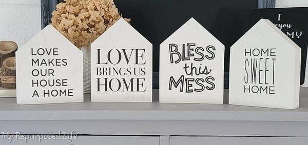 decorative wooden houses with cute sayings
