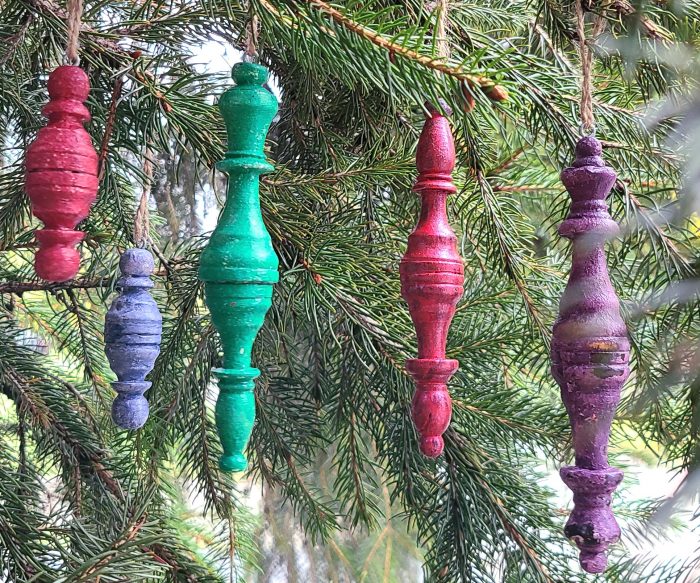 Spindle Ornaments | Repurposed Chess Pieces