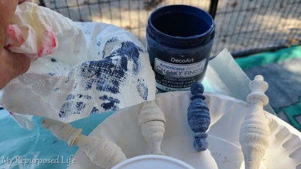 blue spindle ornament
