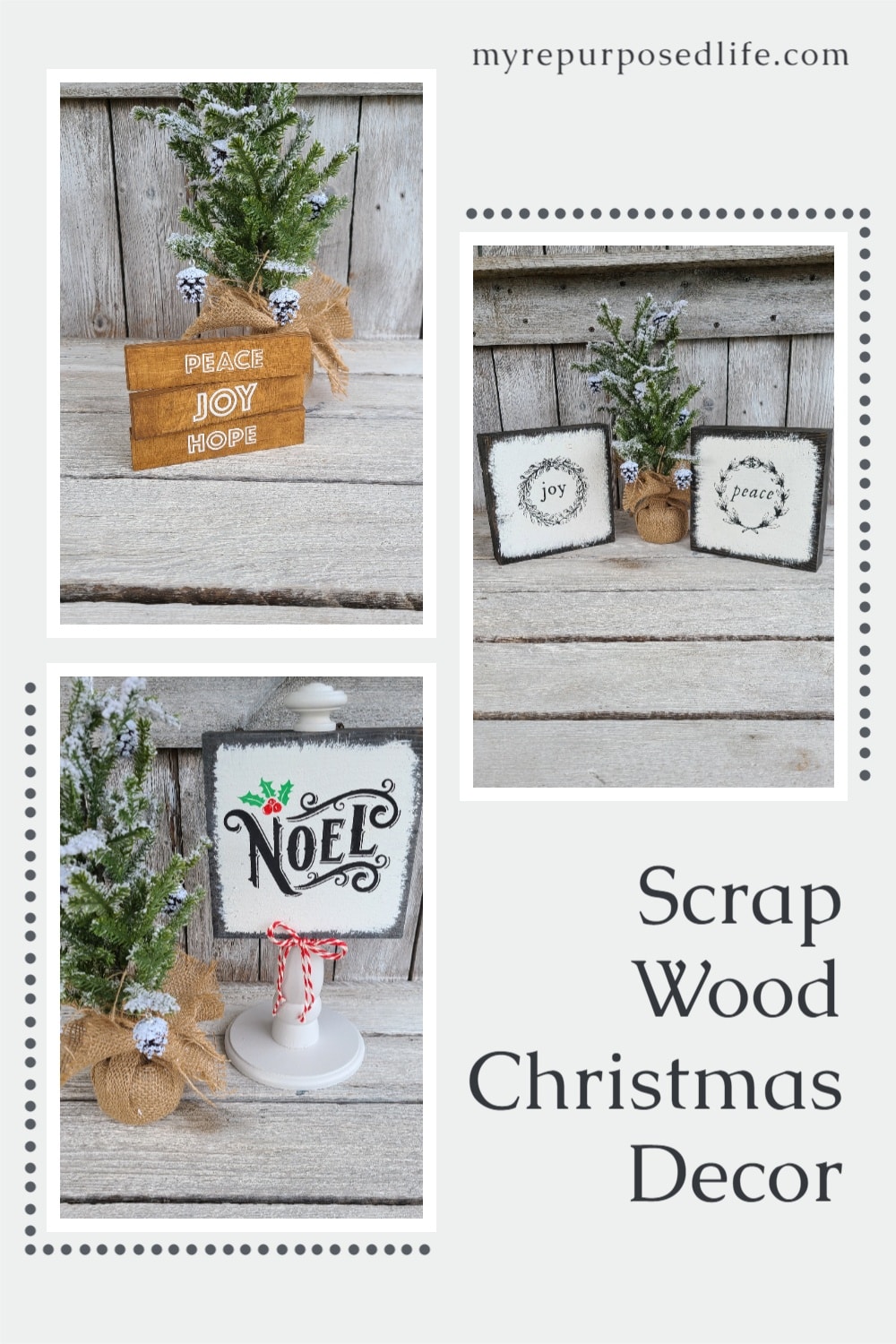 How to make scrap wood Christmas decor projects for your home, or as gifts for friends, neighbors teachers and more. Easy details included. #MyRepurposedLife #repurposed #Christmas #decor #scrapwood #projects #diy via @repurposedlife