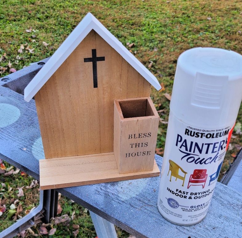 spray painting countdown to Christmas Calendar