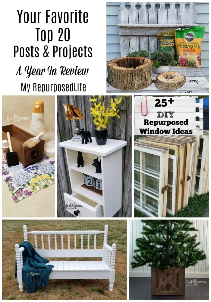 Your favorite Repurposed and DIY projects from 2020. Projects from My Repurposed Life and friends will inspire you to do some DIY. #MyRepurposedLife #repurposed #diy #popularprojects #readersfavs via @repurposedlife