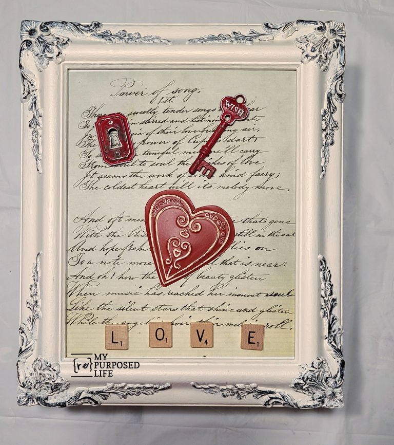 dry fit of picture frame valentine project