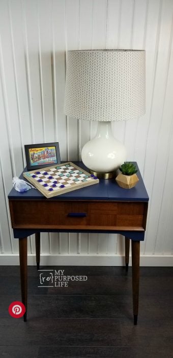 mid century modern sewing cabinet makeover