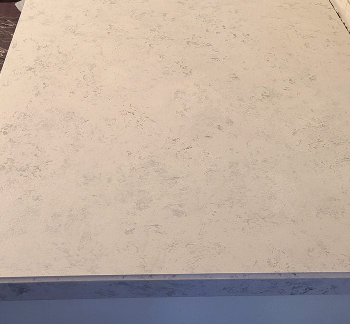 close up view of finished countertop paint