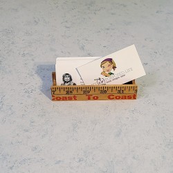 business card holder made from a yardstick