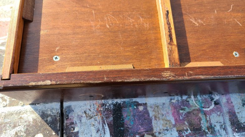 flip desk drawer over to reveal more hardware