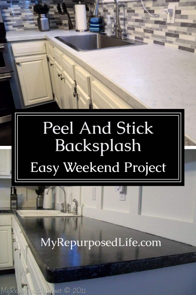 How To: Peel and Stick Backsplash via @repurposedlife