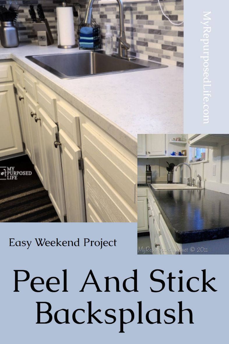 How To: Peel and Stick Backsplash via @repurposedlife