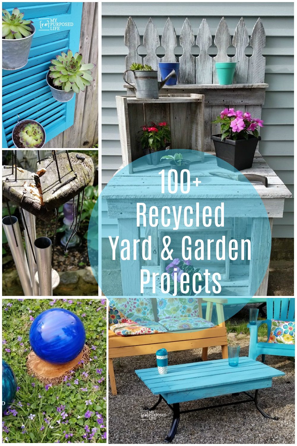 You will be inspired to upcycle junk when you see this collection of recycled yard and garden projects from My Repurposed Life and friends. #MyRepurposedLife #repurposed #yard #garden #projects via @repurposedlife