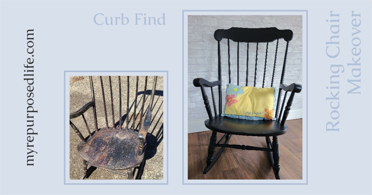 Repurpose Rocker Wooden Rocking Chair Makeover | Curb Find - My Repurposed Life®