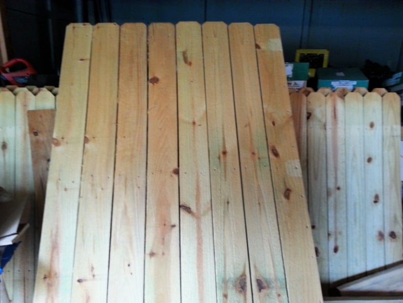 a section of short privacy fencing