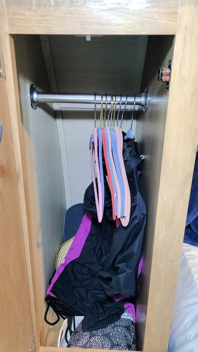 small wardrobe closet in camper