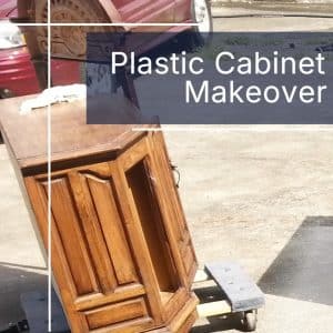 plastic cabinet makeover