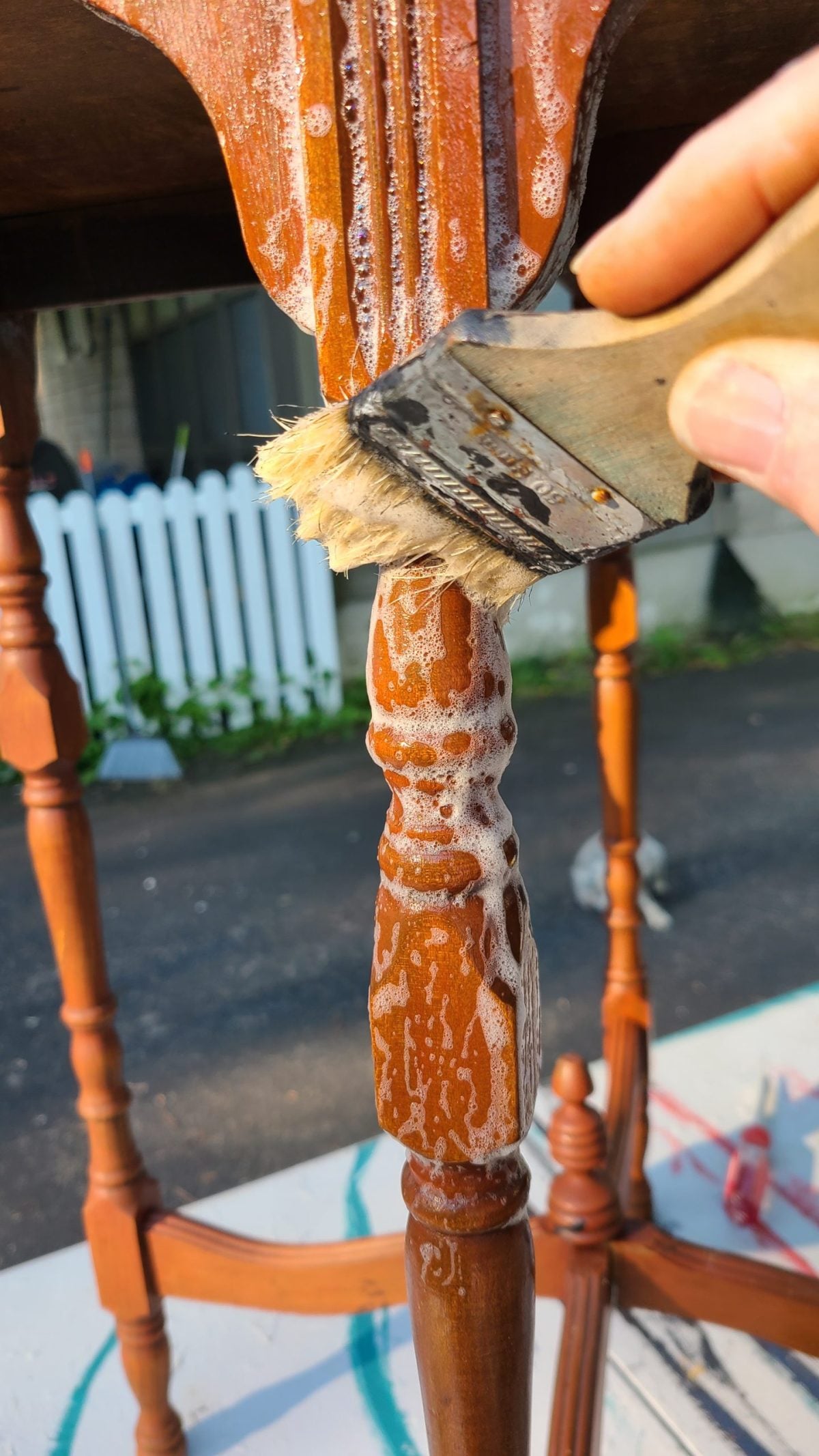 brush on deglosser with a chip brush