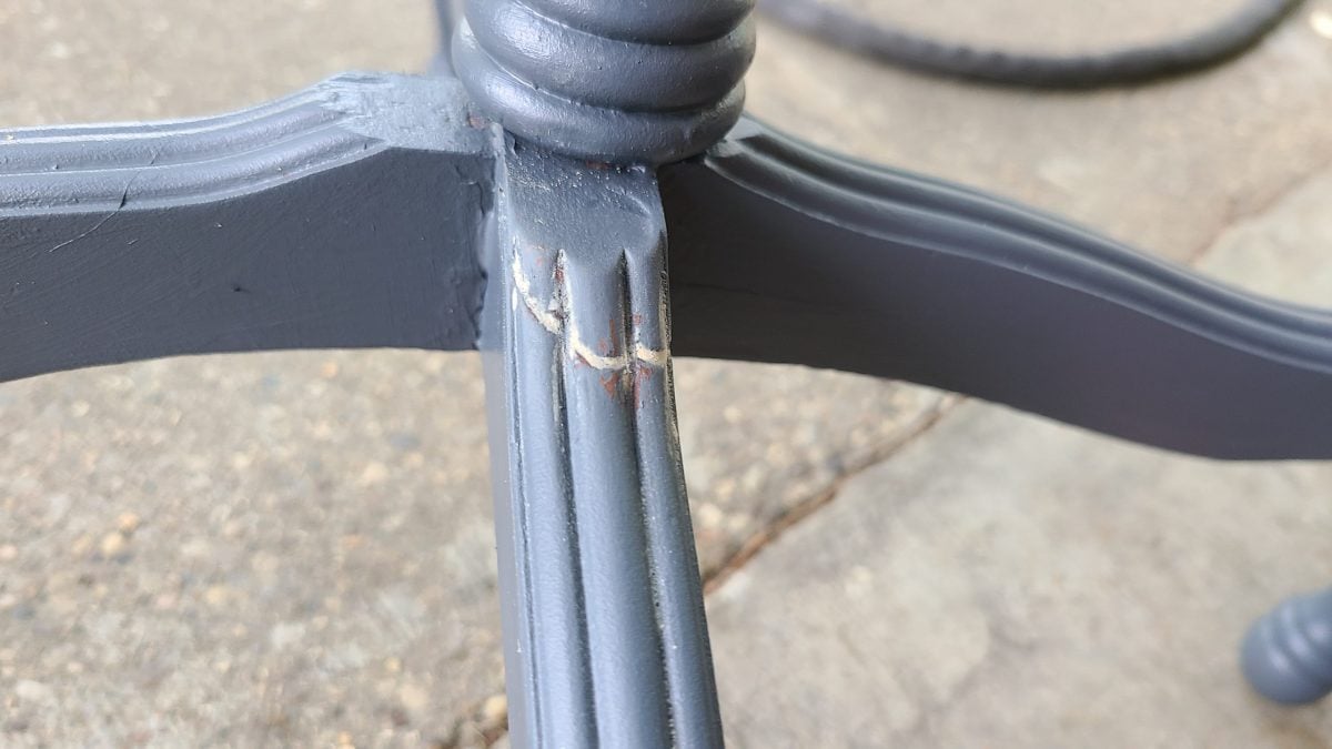 patch the crack in the table leg