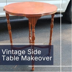 vintage side table makeover with paint