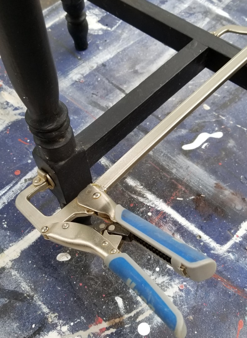 clamp od table leg while wood glue sets up