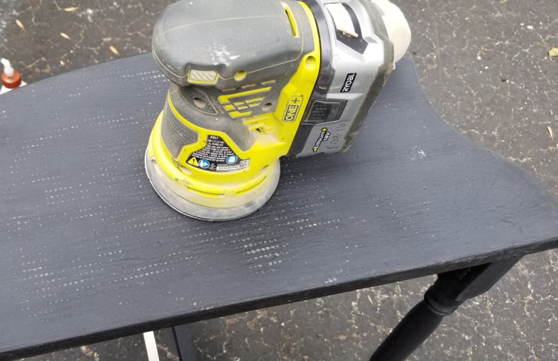 orbital sander on small table