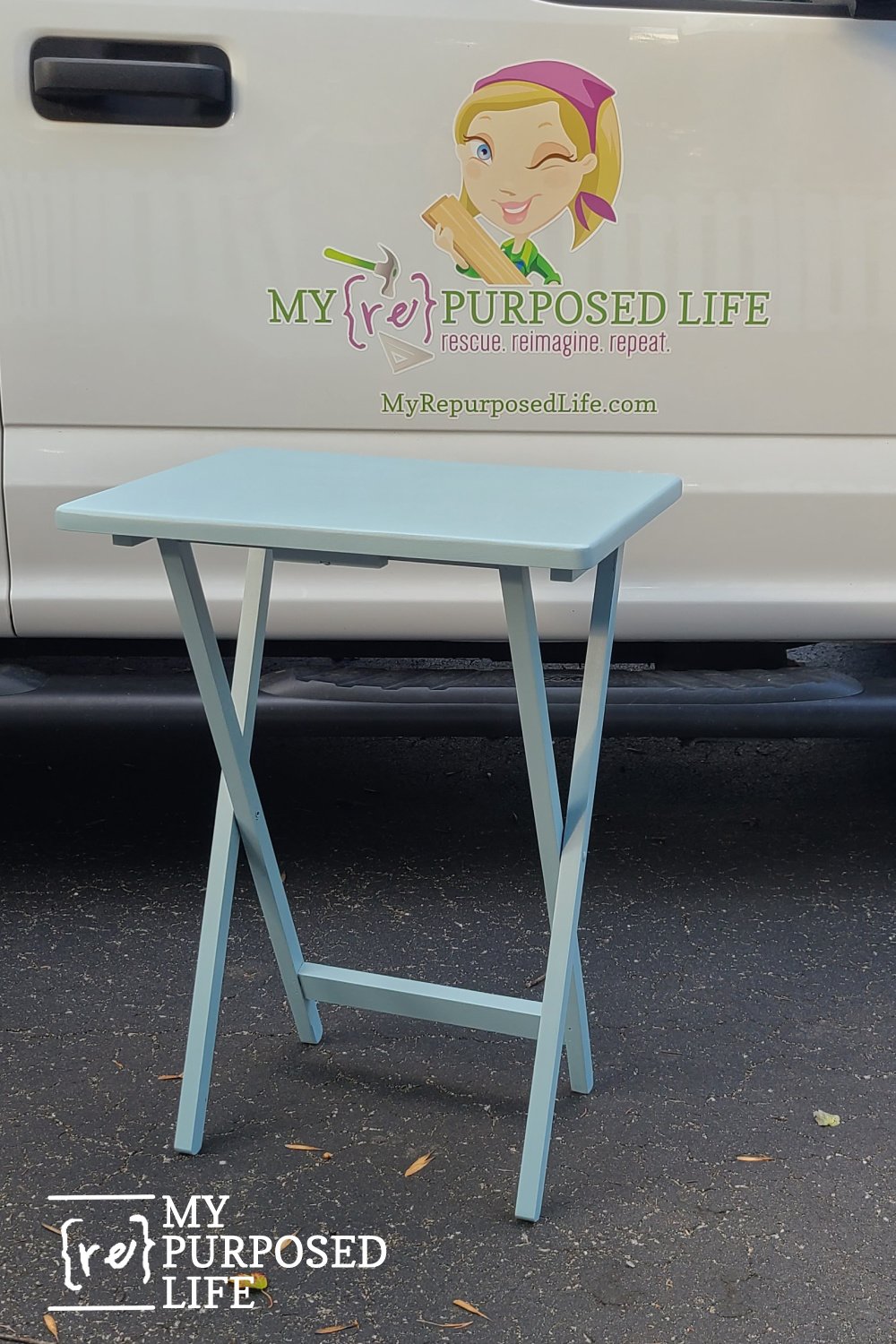folding tray table makeover