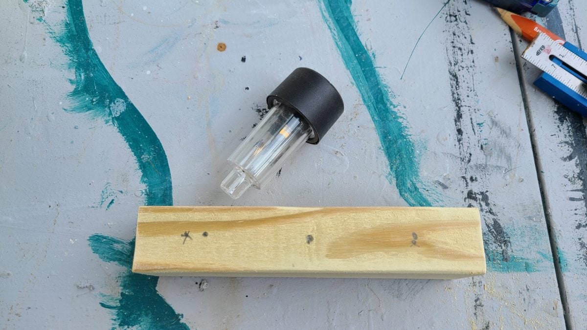 scrap wood dollar store solar light idea