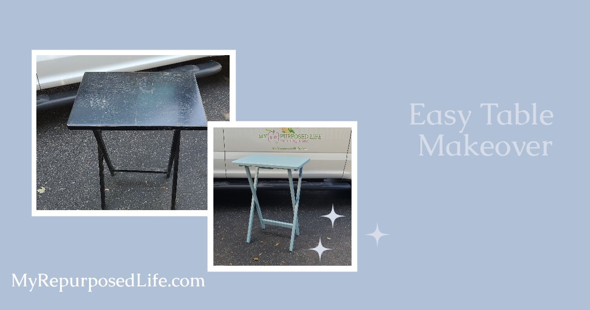 Folding Tray Table Makeover My Repurposed Life®