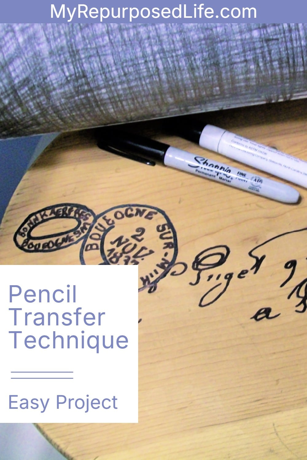 How to do a pencil transfer, turning a plain stool or piece of furniture into something special. Easy DIY directions that anyone can do. #MyRepurposedLife #upcycle #imagetransfer #penciltransfermethod #smallstool #makeover via @repurposedlife