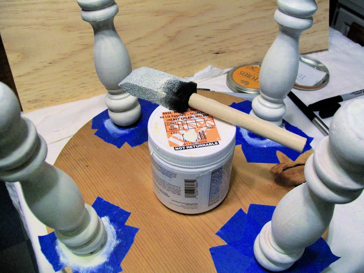 paint legs on little stool