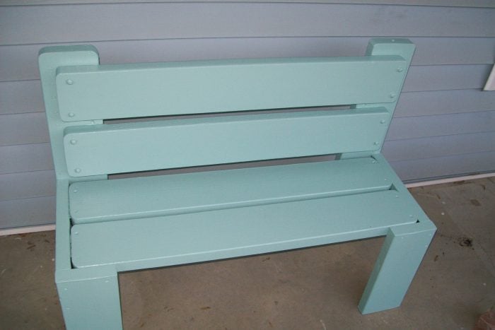 Green Upcycled Bunk Bed Bench