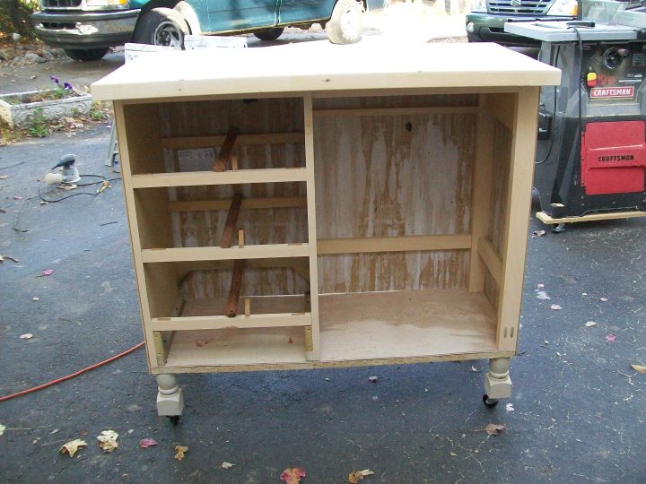 Kitchen Island made from Desk My Repurposed Life®