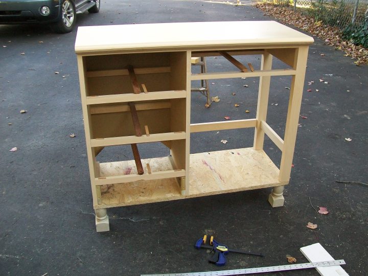 Kitchen Island made from Desk My Repurposed Life®