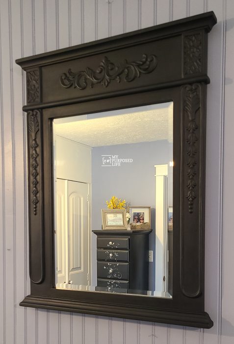How to Paint Something to Look Like Wood: Plastic Mirror Makeover