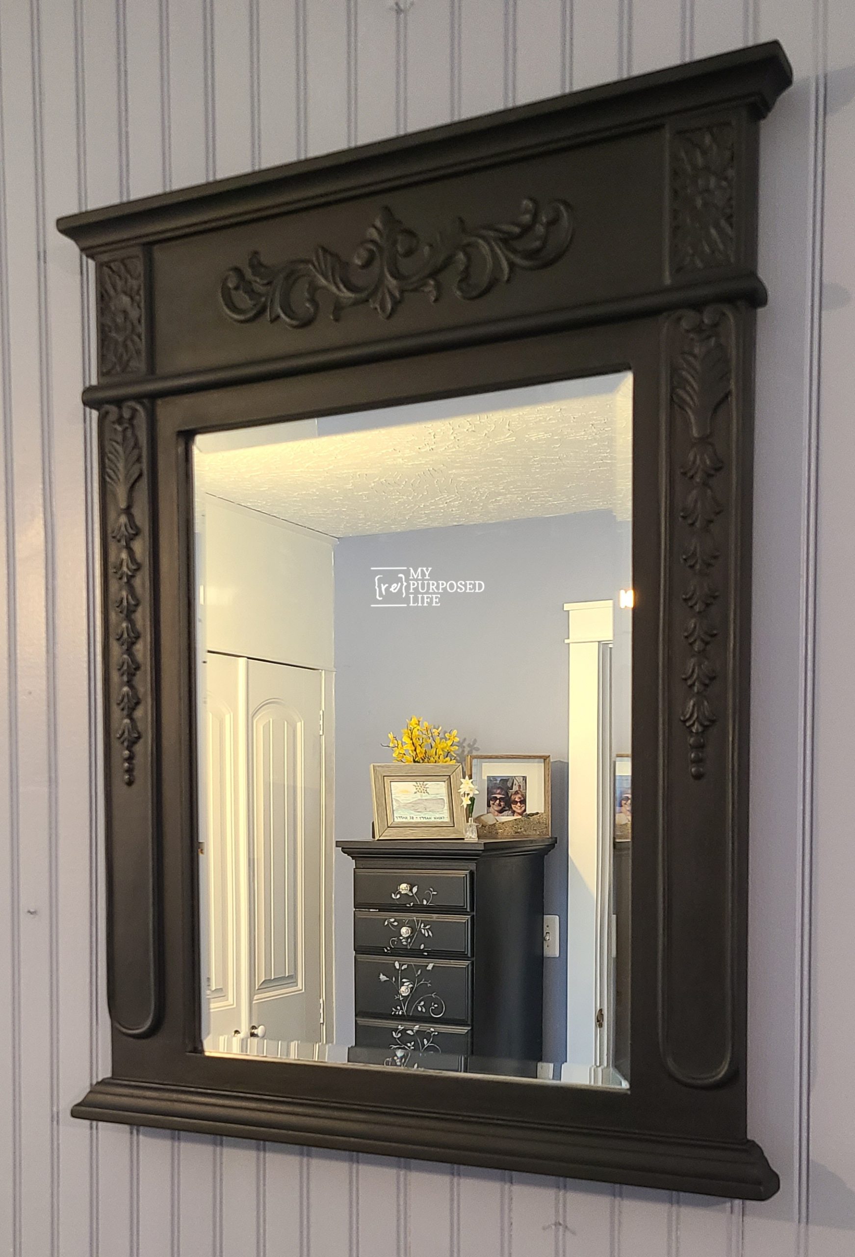 How to Paint a Wooden Mirror Frame My Repurposed Life®