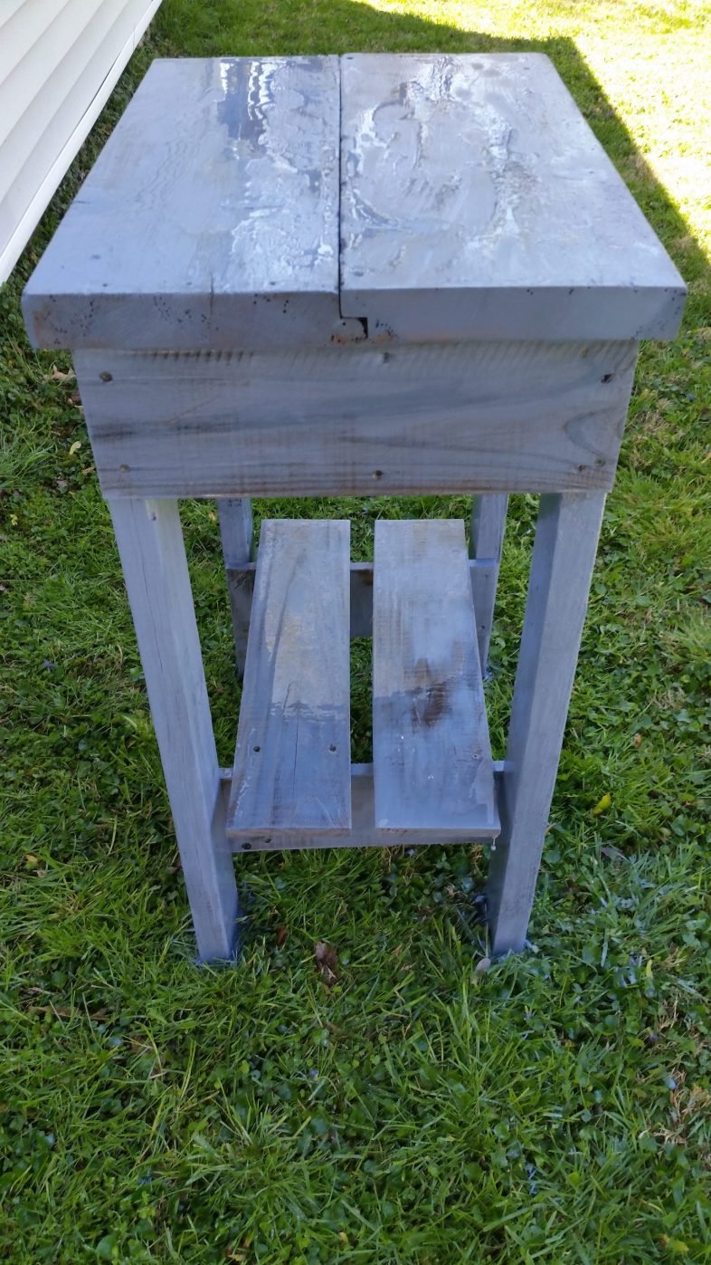 blu-ish looking garden table