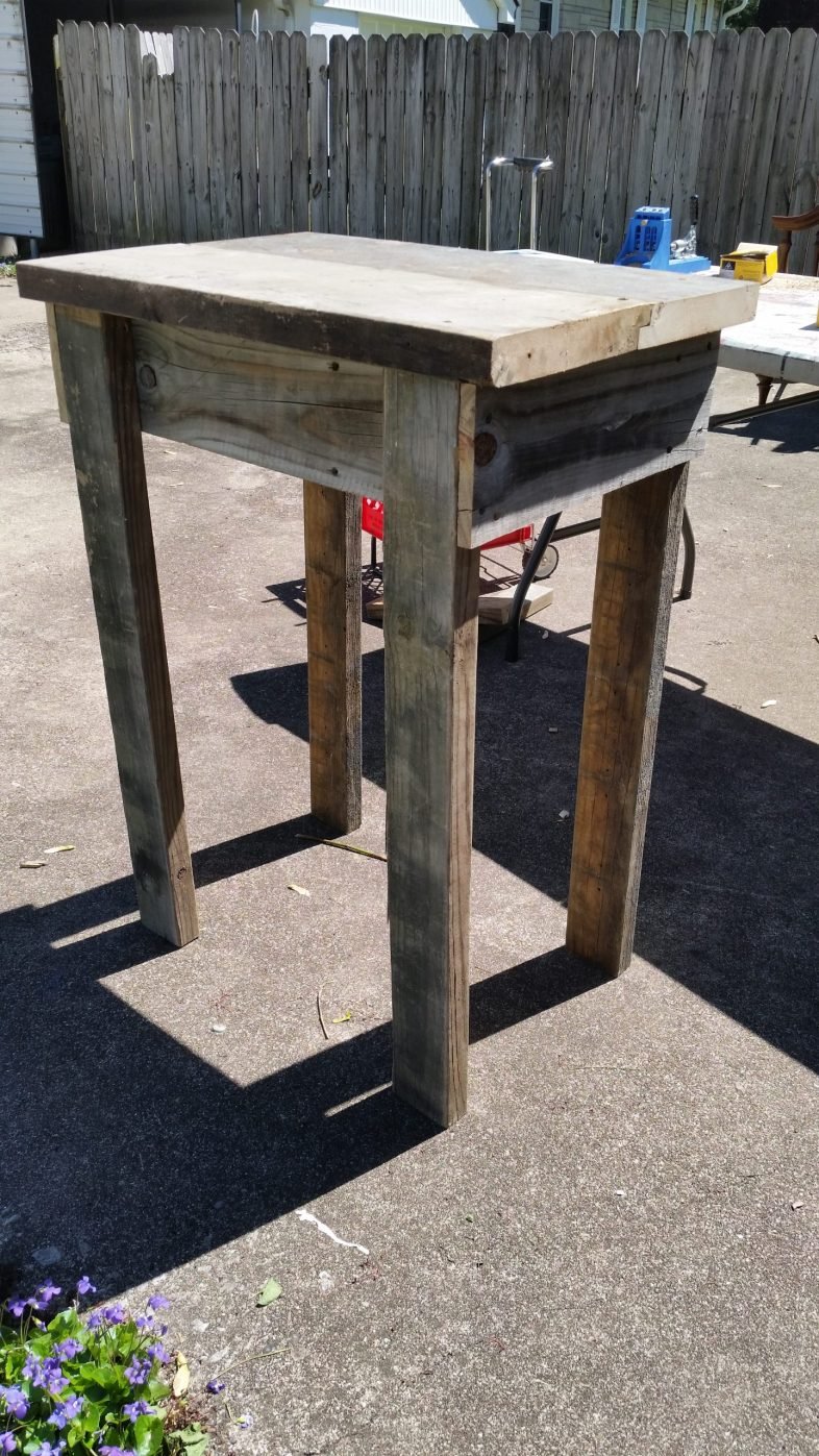 rustic garden table in progress