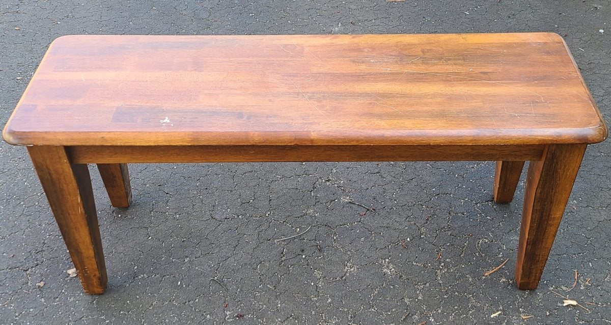 wooden bench seat