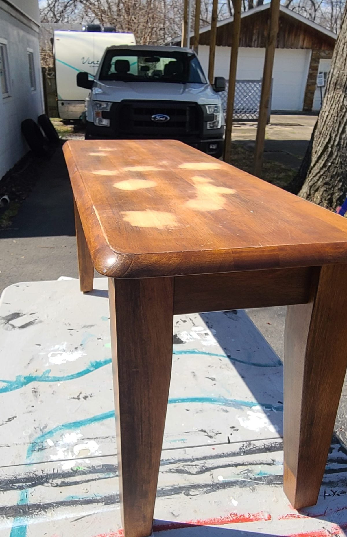 wooden bench ready for paint