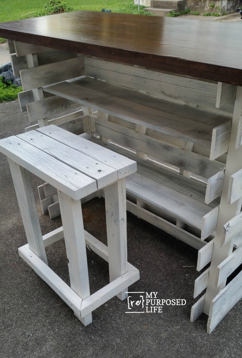 rear view diy portable folding pallet bar