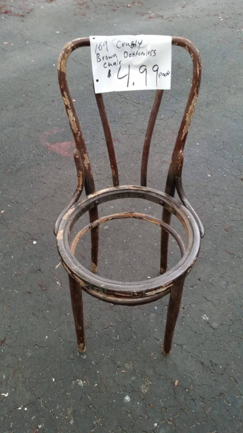 brown chair with no seat