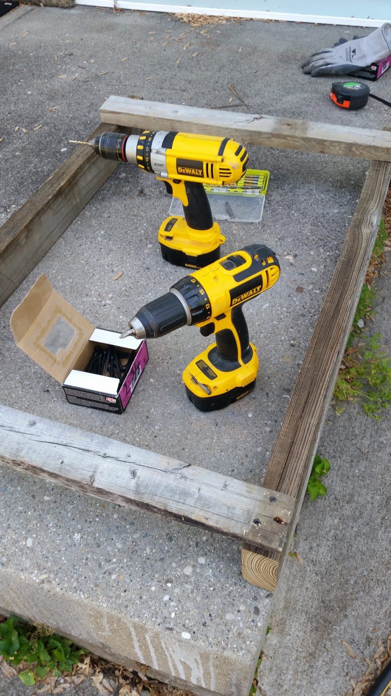 drills building a wood frame