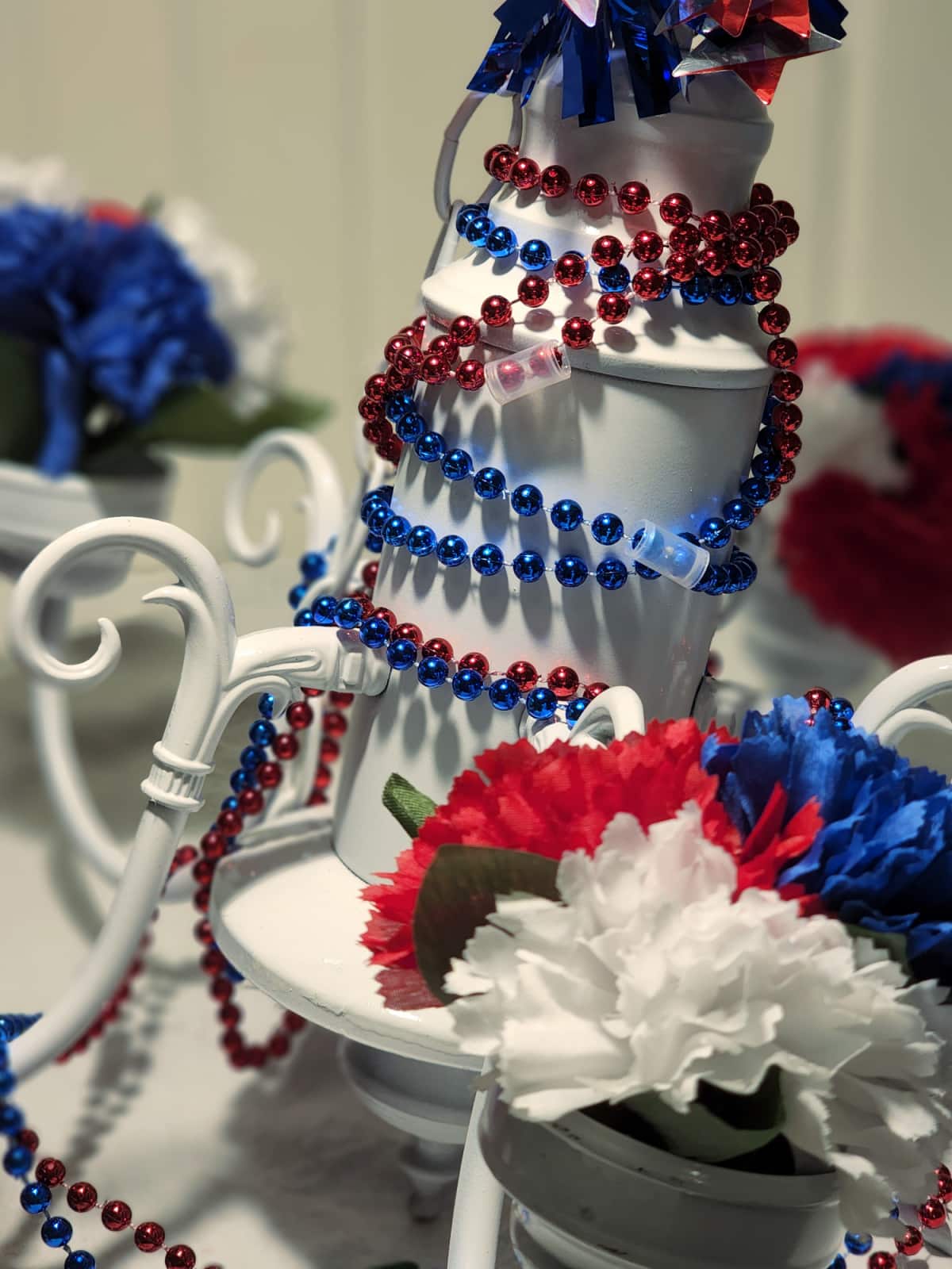 add red and blue beads