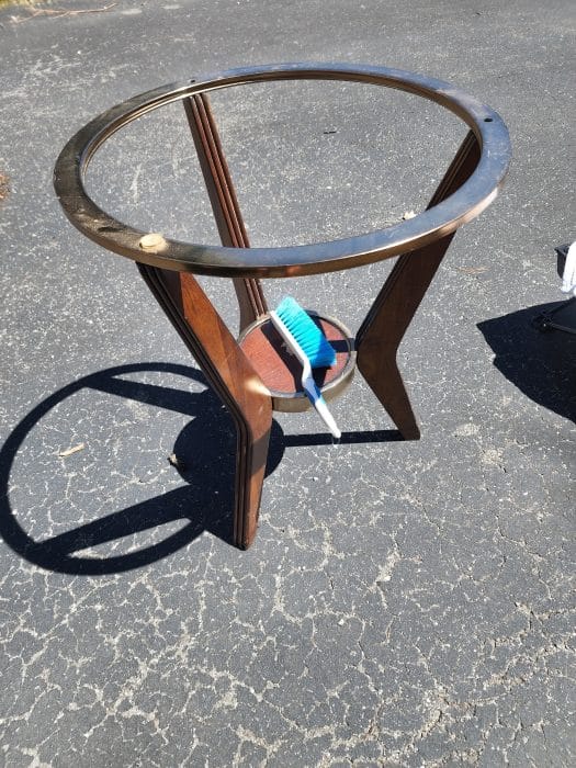 curb find- three legged table