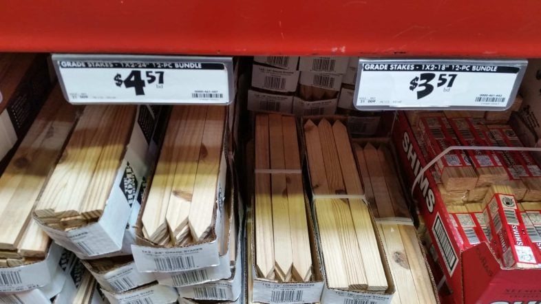 garden stakes for sale at Home Depot